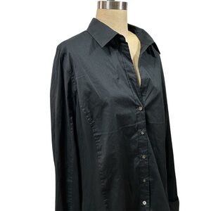 NYDJ Not Your Daughter’s Jeans Women’s XL Black Button Pintuck Shirt cotton